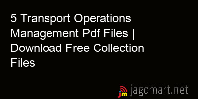 picture 5 Transport Operations Management Pdf Files | Download Free Collection Files