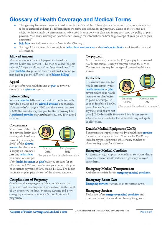 Care Health Insurance Plan Pdf 44316 183058 Uniform Glossary Final