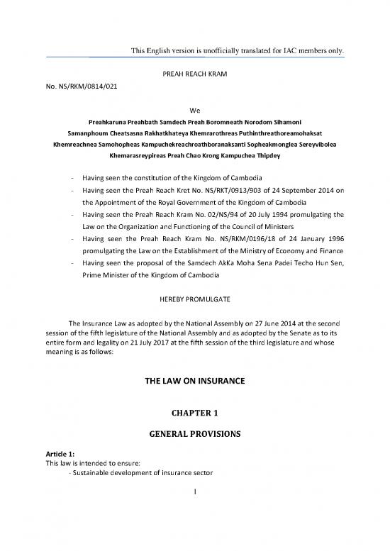 picture Insurance Pdf 44058 | 20190425 Law On Insurrance 2014 En