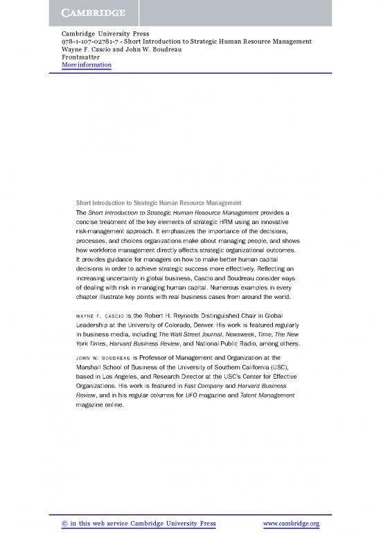 picture Human Resource Management Pdf 43774 | 9781107027817 Frontmatter