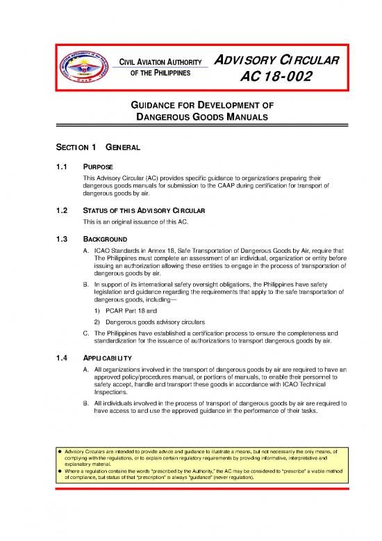 picture1_Dangerous Goods In Aviation Pdf 43708 | Ac 18 002 Guidance For Development Of Dangerous Goods Manuals