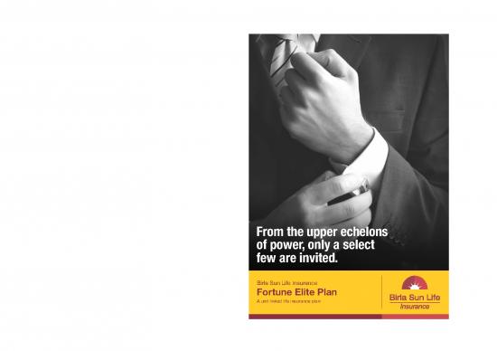 picture Insurance Pdf 43982 | Birla Sun Life Insurance Fortune Elite Plan Brochure