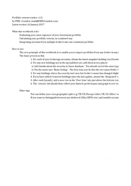 picture Excel Portfolio Template 43070 | Calculator 52 Example Portfolio Returns Tracker