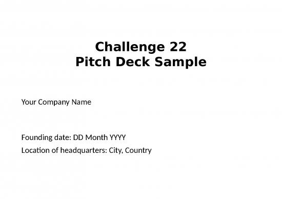 picture Startup Powerpoint Template 42985 | Challenge22 Pitch Deck Template En