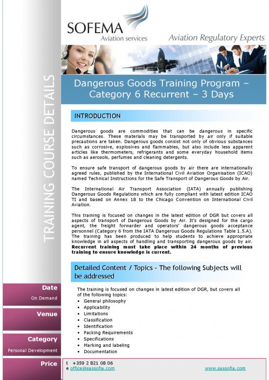 picture Iata Pdf 43507 | Dangerous Goods Training Program   Category 6 Recurrent   3 Days1