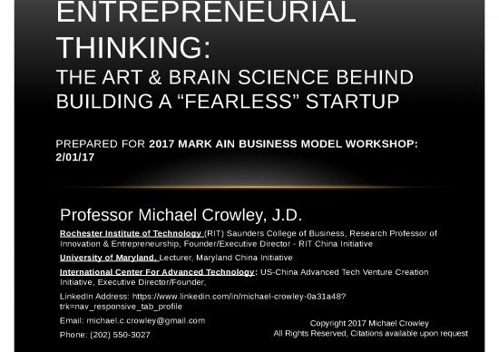 picture Business Presentation Templates 42989 | Entrepreneurial Thinking Crowley 1