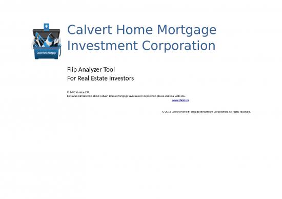picture_Real Estate Excel Template 43071 | Flip Analyzer By Calvert Home Mortgage Ontario