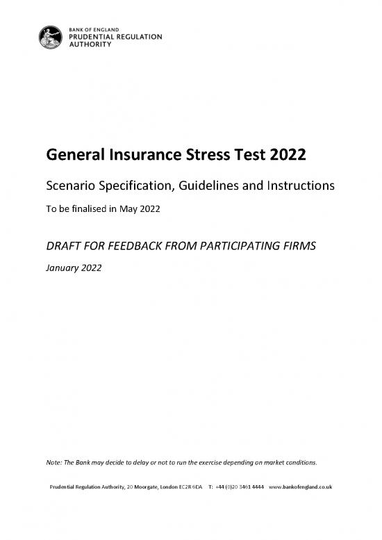 insurance stress test 2022 cover letter to firms