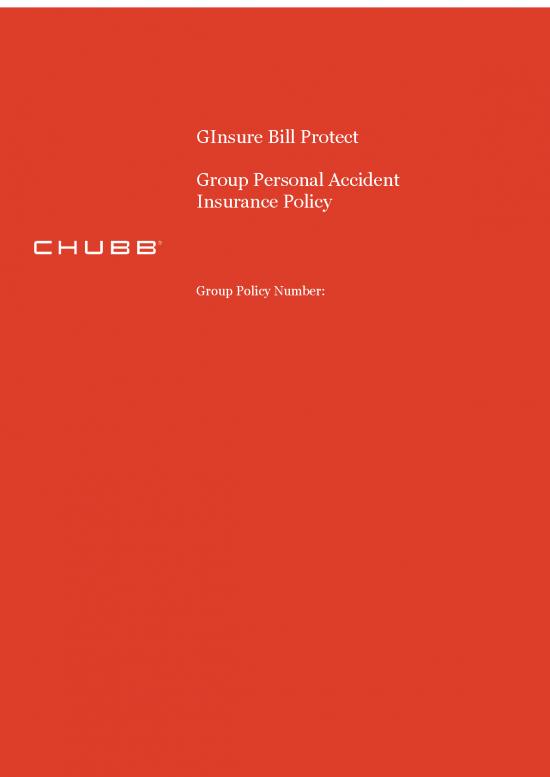 picture Insurance Policy Pdf 44302 | Ginsure Bill Protect Group Personal Accident    Policy Wording