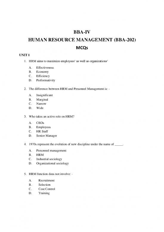picture1_Human Resource Management Pdf 43870 | Hrm Mcqs Bba Iv