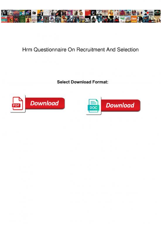 picture1_Human Resource Management Pdf 43780 | Hrm Questionnaire On Recruitment And Selection