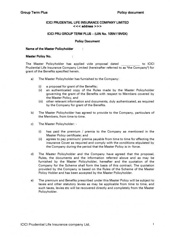 picture Insurance Pdf 44082 | Icici Pru Group Term Plus