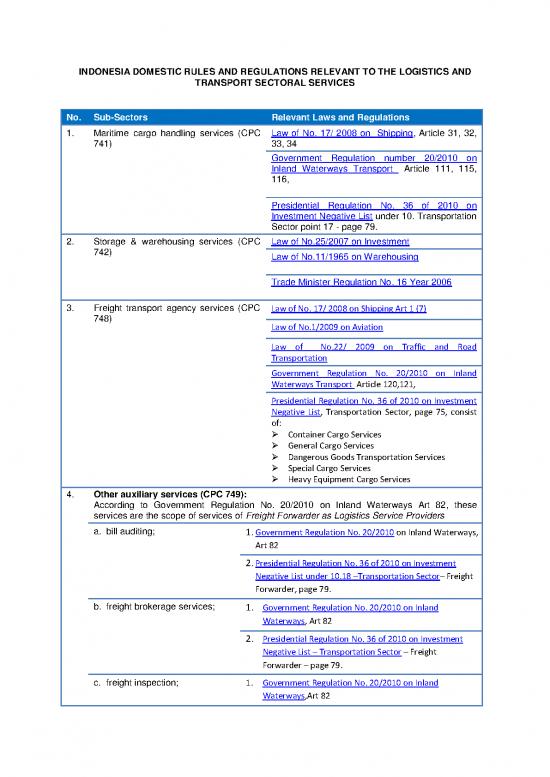 picture Transport And Logistics Pdf 43390 | Indonesia Domestic Rules And Regulations Relevant To The Logistics And Transport Sectoral Services