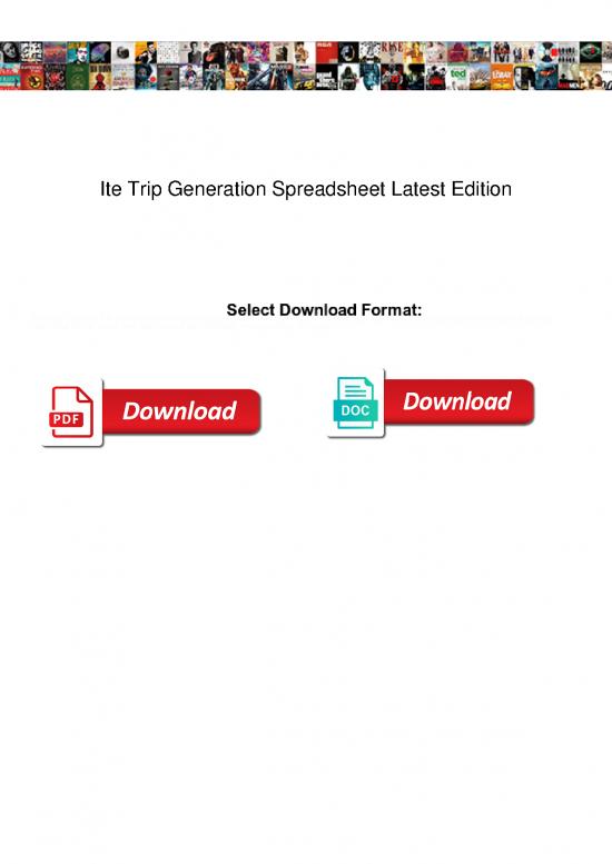 trip generation spreadsheet