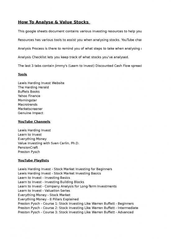 picture Google Sheets Spreadsheet 43116 | Lewis Harding Invest How To Analyse Value Stocks Spreadsheet