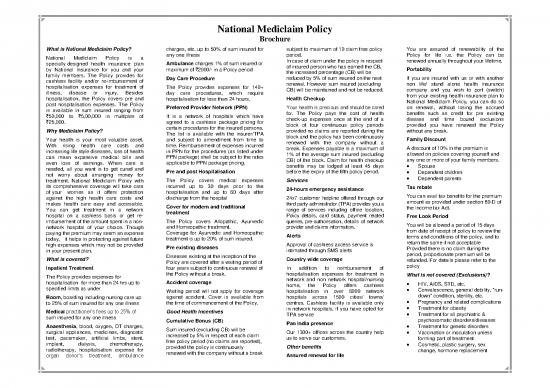 picture_Insurance Pdf 43990 | National Insurance Mediclaim Policy Brochure