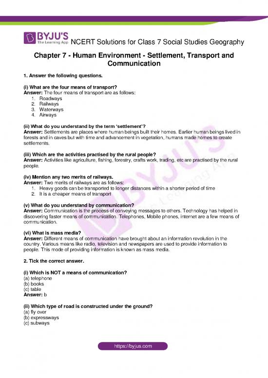 picture1_Transport And Communication Pdf 43404 | Ncert Solutions For Class 7 Social Studies Geography Chapter 7 Human Environment Settlement Transport And Communication