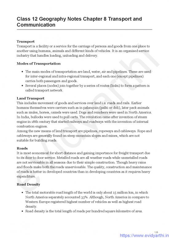 picture Transport And Communication Pdf 43607 | Notes Chapter 8 Transport And Communication