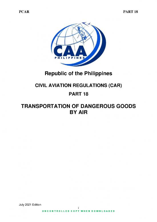 picture Dangerous Goods In Aviation Pdf 43398 | Part 18 Transportation Of Dangerous Goods By Air