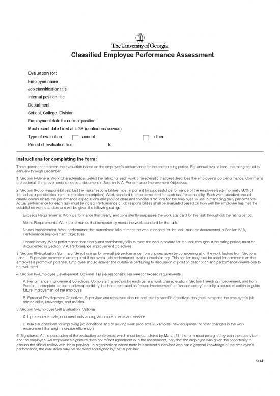 picture Performance Evaluation Form Pdf 43793 | Perfeval