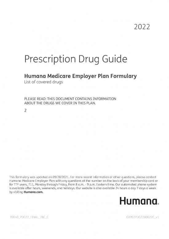 2 Humana Medicare Drug Formulary 2021 Pdf Files Download Free