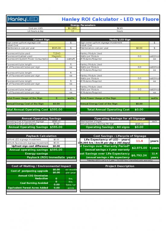 picture_Roi Calculator Excel Template 43262 | Roi Calculator Led Vs Lamps