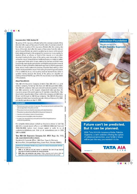 Insurance Pdf 43992 Tata Aia Maha Raksha Supreme Plan Brochure insurance-pdf-43992-tata-aia-maha-raksha-supreme-plan-brochure