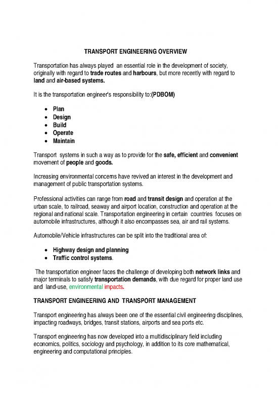 picture Transportation Engineering Pdf 43676 | Transport Engineering Overview