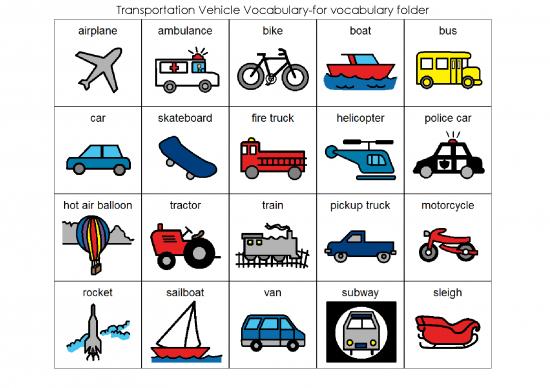 picture Transportation Vocabulary Pdf 43658 | Transportationvehiclevocab