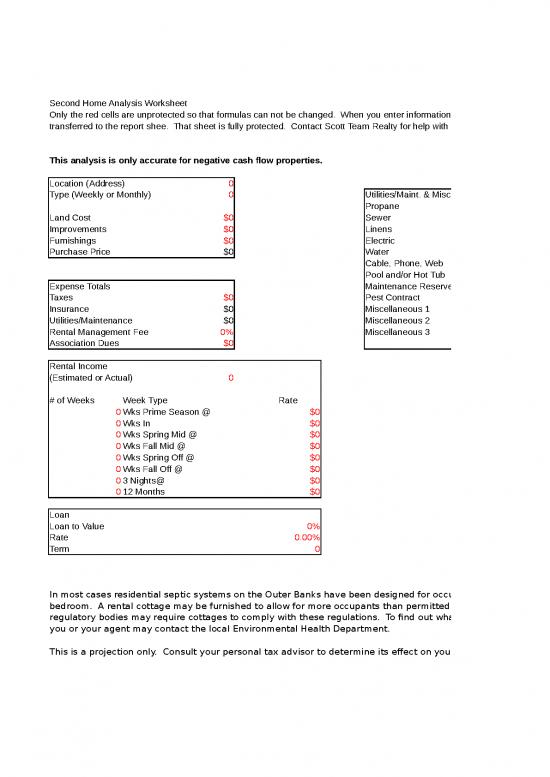 Excel Worksheet With Formulas 43156 Vacation Rental Analysis Spreadsheet