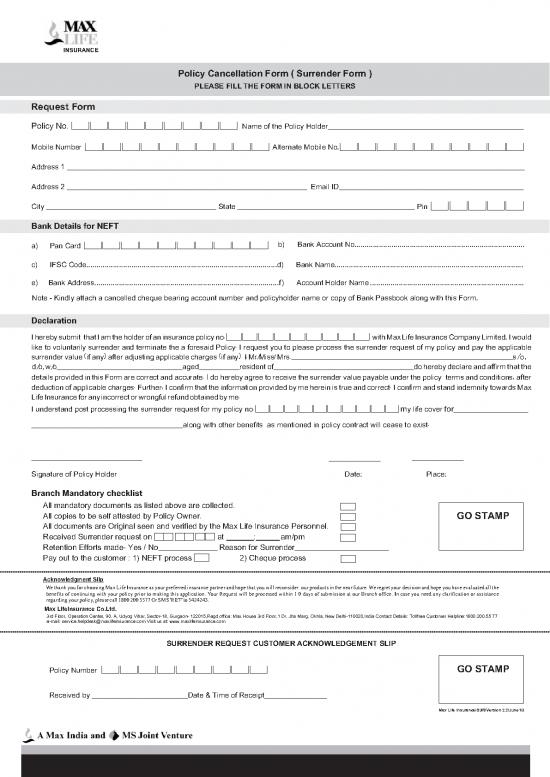 Max Life Insurance Policy Pdf 44287 Surrender Form max-life-insurance-policy-pdf-44287-surrender-form