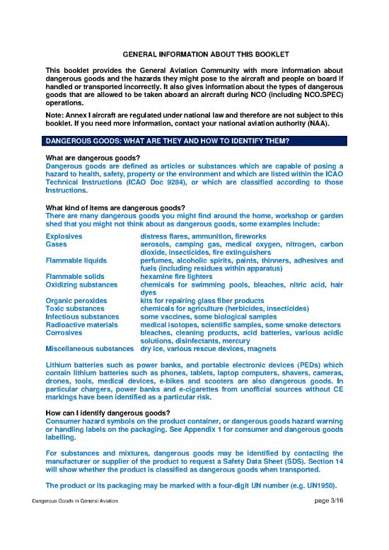 Dangerous Goods Training Pdf 43587 Booklet Dangerous Goods In Ga V2