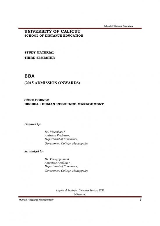 Human Resource Management Pdf 43737 Slm Iii Sem Bba Human Resource