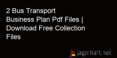 bus transport business plan pdf