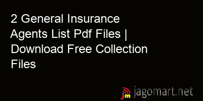 picture 2 General Insurance Agents List Pdf Files | Download Free Collection Files
