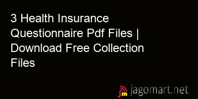 picture 3 Health Insurance Questionnaire Pdf Files | Download Free Collection Files