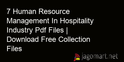 picture 7 Human Resource Management In Hospitality Industry Pdf Files | Download Free Collection Files