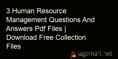 picture 3 Human Resource Management Questions And Answers Pdf Files | Download Free Collection Files