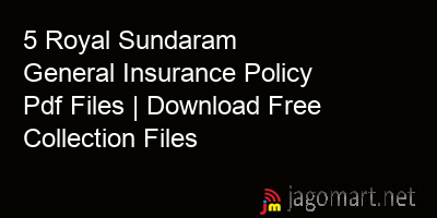 picture 5 Royal Sundaram General Insurance Policy Pdf Files | Download Free Collection Files