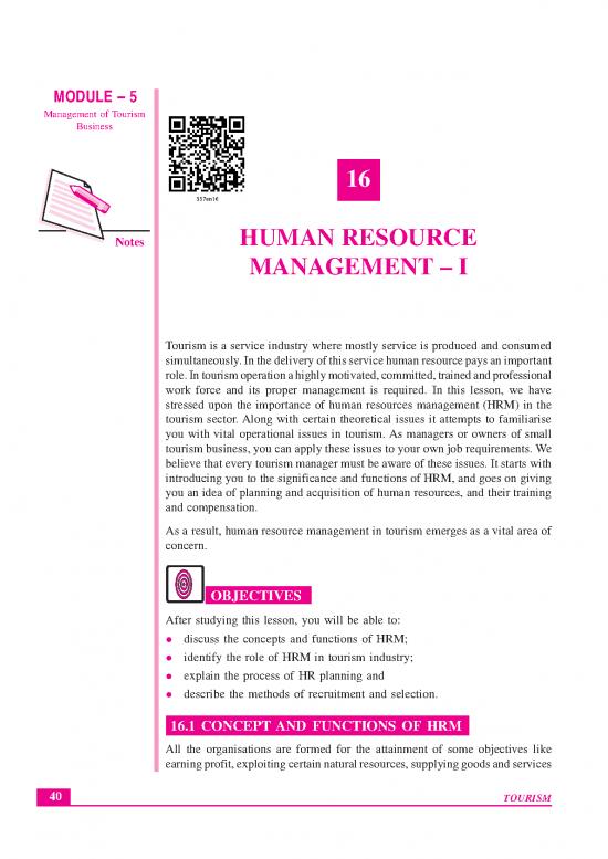 picture Human Resource Planning Pdf Notes 44998 | 337 Tourism Eng L16