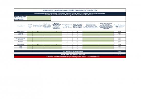 picture_Calculate Hours Worked In Excel Template 46552 | Adjunct Faculty Workload Calculator