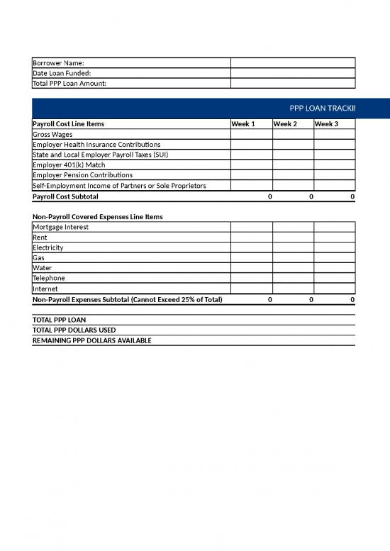 picture_Loan Tracking Spreadsheet Template 46099 | Baycoast Ppp Loan Tracker