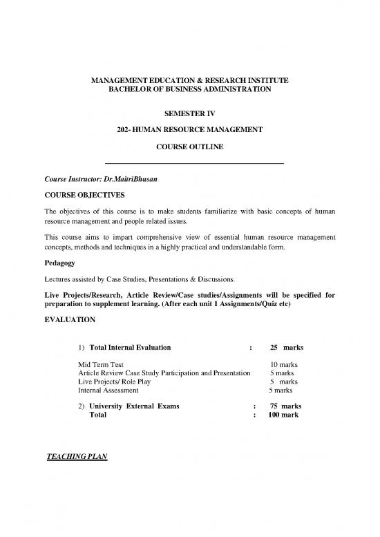 picture1_Sample Human Resource Plan For Business Pdf 44979 | Bba Sem Iv