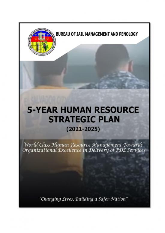 Hr Strategic Plan Pdf 45219 Bjmp Human Resource Strategic Plan 2021 2025