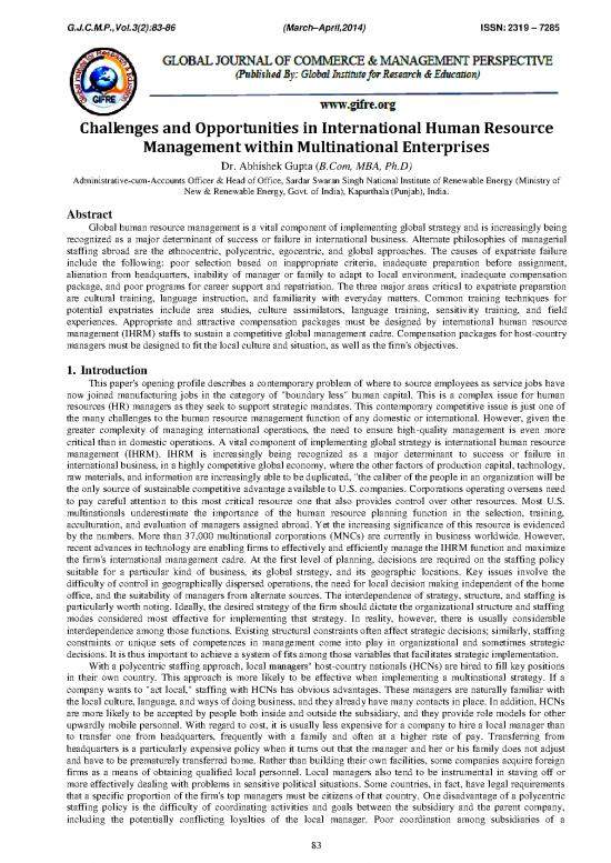 picture Human Resource Management Assignment Pdf 45454 | Challenges And Opportunities In International Human Resource Management Within Multinational Enterprises