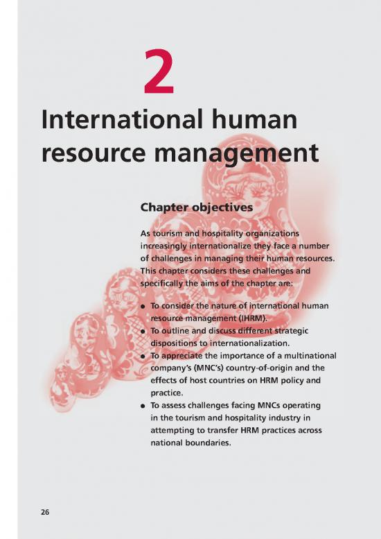 picture Human Resource Management In Hospitality Industry Pdf 45014 | Chapter 2   International Human Resource Management