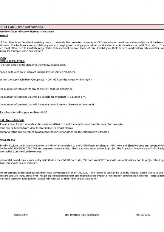 picture Spreadsheet Calculator 46254 | Cpt Revenue Calc Blank