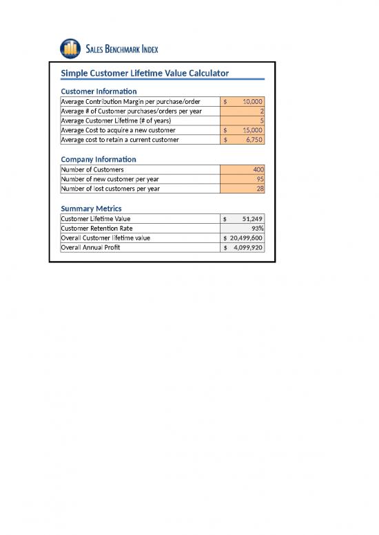 picture Spreadsheet Calculator 46114 | Customer Lifetime Value Calculator