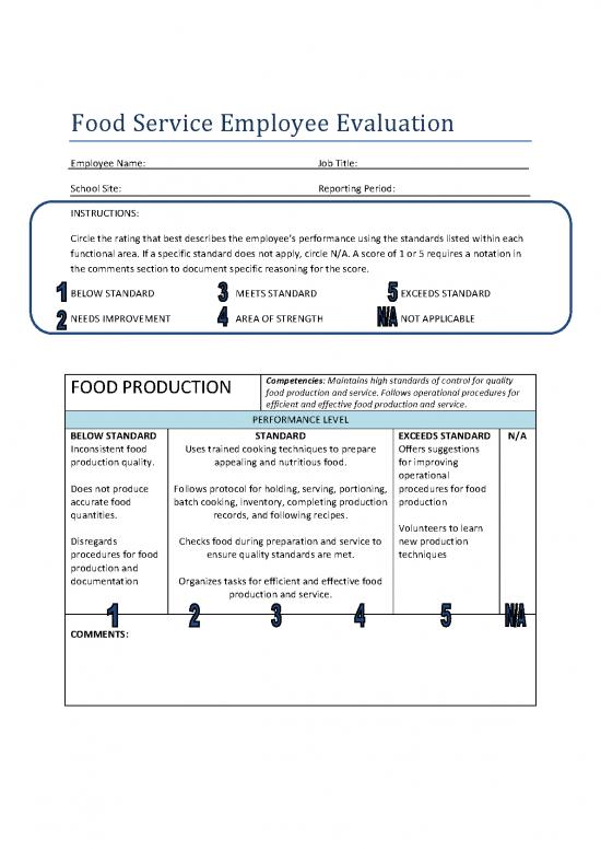 picture Theory Of Production Pdf 45108 | Food Service Eval Form