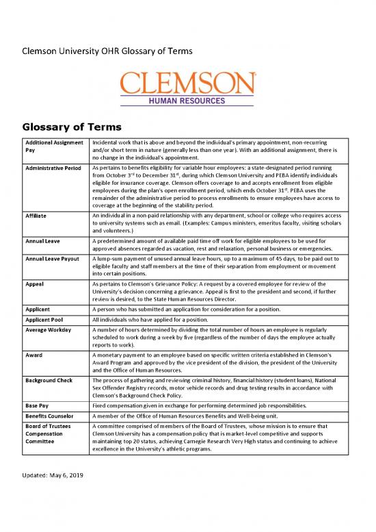 Glossary Of Terms
